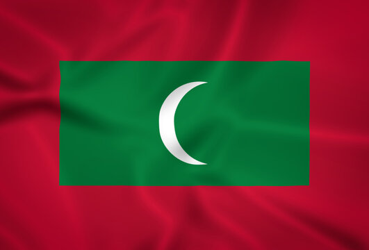 Illustration waving state flag of Maldives