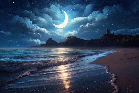 Moonlight Beach Wallpaper