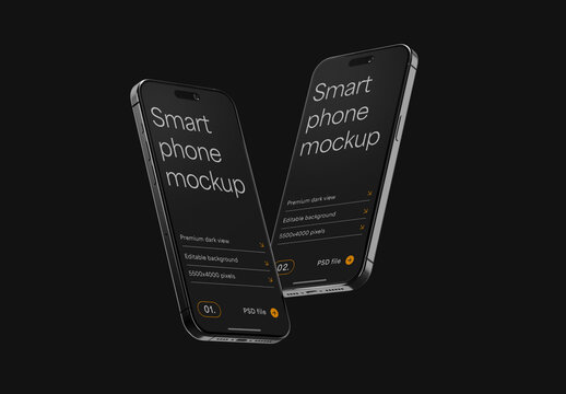 Dark Titanium Smartphone Mockup