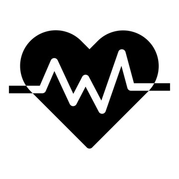 Heart rate icon in solid style. Simple medical symbol vector illustration — pixel-perfect icon.