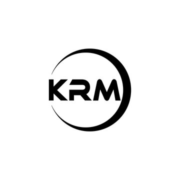 KRM letter logo design with white background in illustrator, cube logo, vector logo, modern alphabet font overlap style. calligraphy designs for logo, Poster, Invitation, etc.