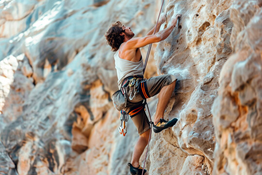 Man climbing the mountain