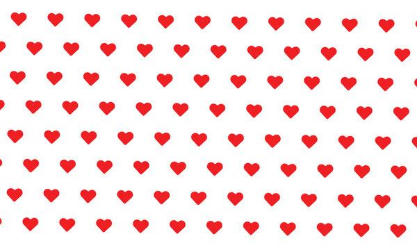 Red heart icons seamless pattern.