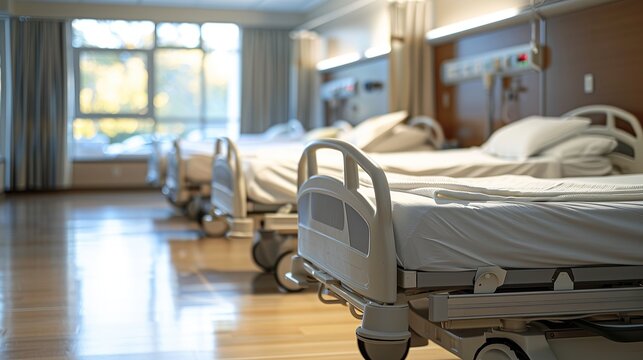 hospital room with a neat bed