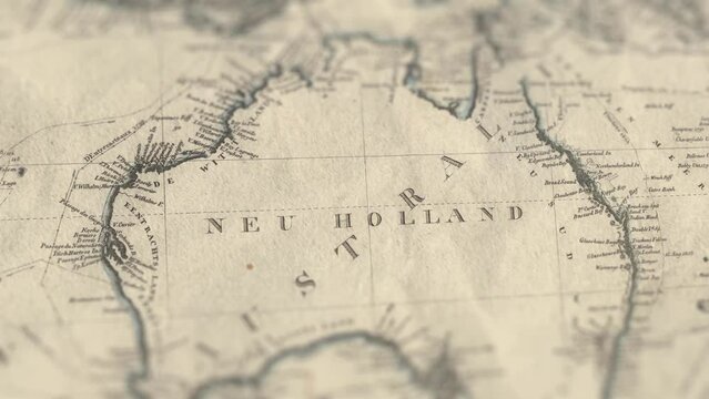 Old Australia Paper Map, Slider Shot