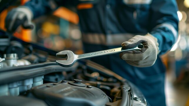 A mechanical engineer is repairing the car in the garage