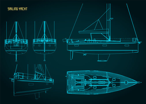 Sailing yacht technical drawings