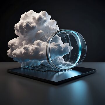 3d render of a concept cloud computing technology. Generative AI