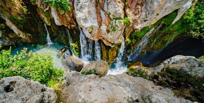 Waterfalls in the Kourtaliotiko (Asomatos) Gorge, Southwestern Crete, Greece