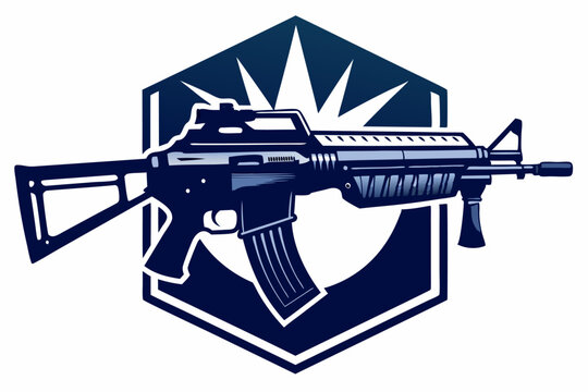 m16 rifle logo icon silhouette vector style