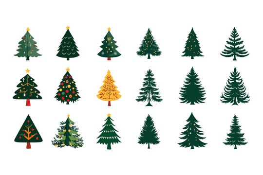 Christmas tree vector silhouette 