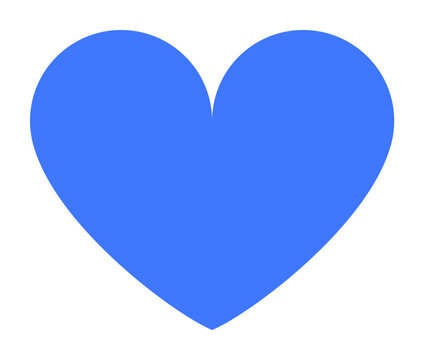 Solid bright blue heart shape in simple vector design. Ideal for love, compassion, relationships, romance, and Valentine s Day themes. Minimalistic and clean style.