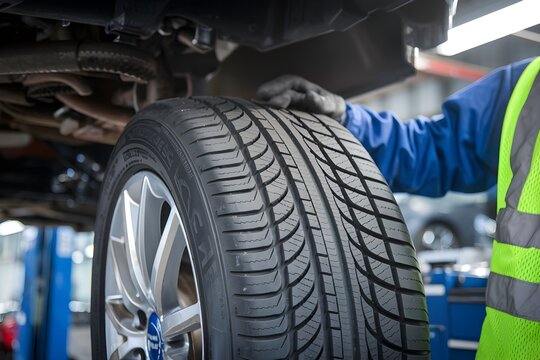 Close up Photo of Tire Tread Pattern for Automotive Maintenance and Repair