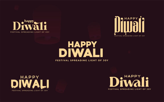 Vector illustration editable Happy Diwali assets typography patterns