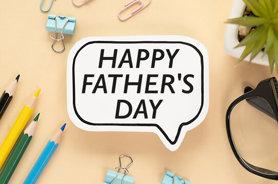 Card with sign greeting text happy father's day