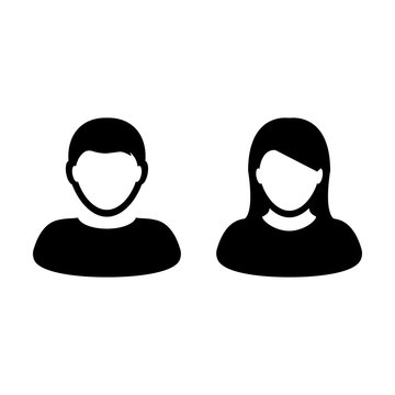 People Icon Vector Male and Female Sign of User Person Profile Avatar Symbol in Glyph Pictogram illustration