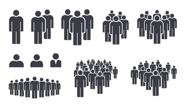 People crowd team symbol icons