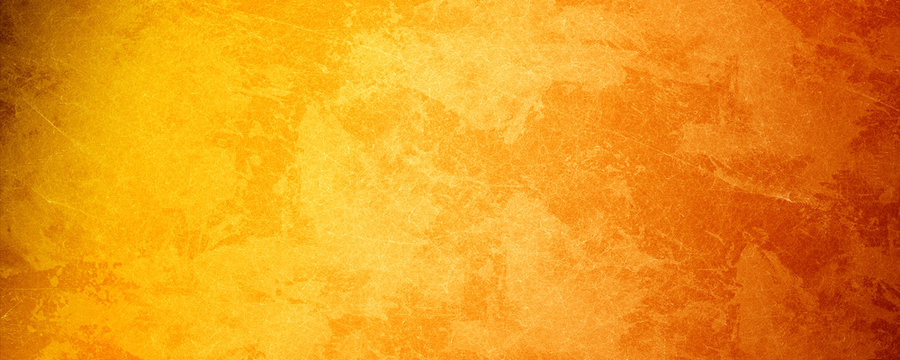 Yellow orange background with texture and distressed vintage grunge and watercolor paint stains in elegant Christmas backdrop illustration