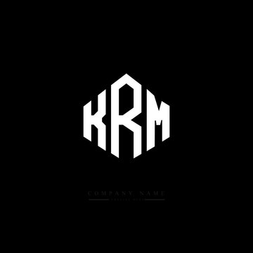 KRM letter logo design with polygon shape. KRM polygon logo monogram. KRM cube logo design. KRM hexagon vector logo template white and black colors. KRM monogram, KRM business and real estate logo. 