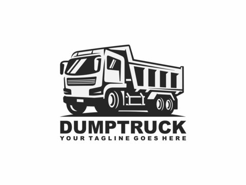 Dump truck logo design vector