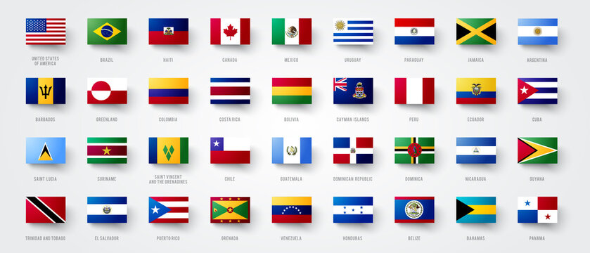 Giant North And South America Flag Set