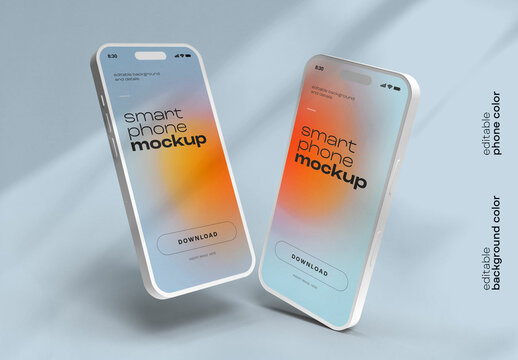 Smart Phone Mockup Design with Editable Background