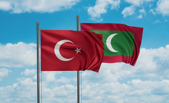 Maldives and Turkey flag