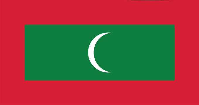 Flat Illustration of the Maldives national flag. Maldives flag design.