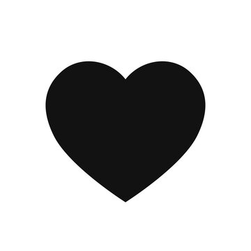 Black heart vector icon. Love heart vector icon