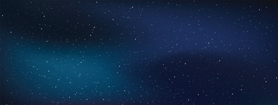 Astrology horizontal star universe background. The night with nebula in the cosmos. Milky way galaxy in the infinity space. Starry night with shiny stars in the gradient sky. Vector illustration.