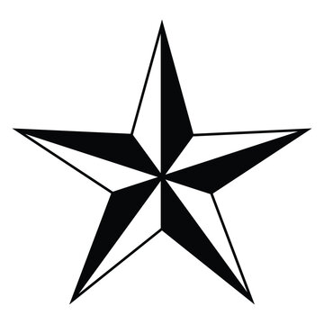 Lone star vector icon. Sharp edges and bold outline in minimalistic design. For graphic design projects, digital illustration.