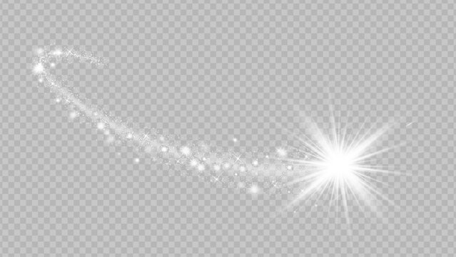 Light glow effect stars bursts with sparkles isolated on transparent background. Stock royalty free vector illustration. PNG	