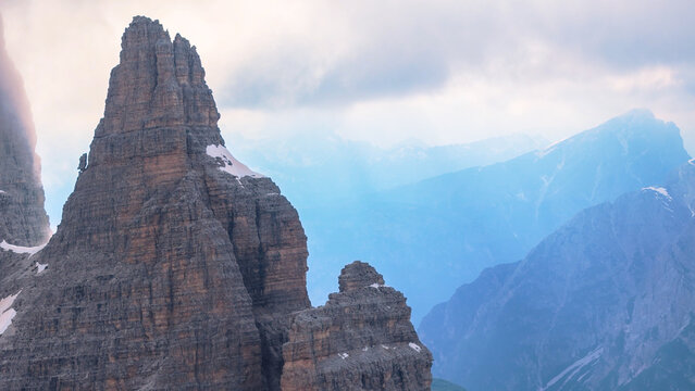 Drone photos taken in June of the Tre Cime Natural Park located in the South Tyrol region of the Italian Dolomite where the snow did not melt