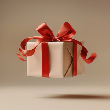 Photo of gift box and red ribbon