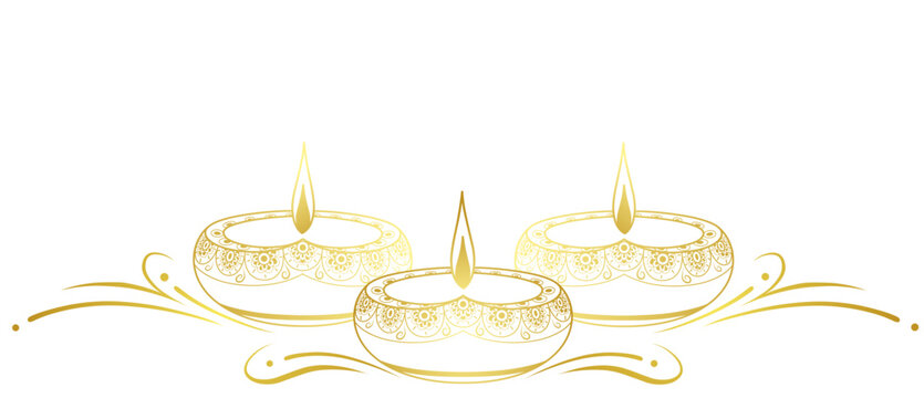 candles diwali line art vector. hinduism festival light element background