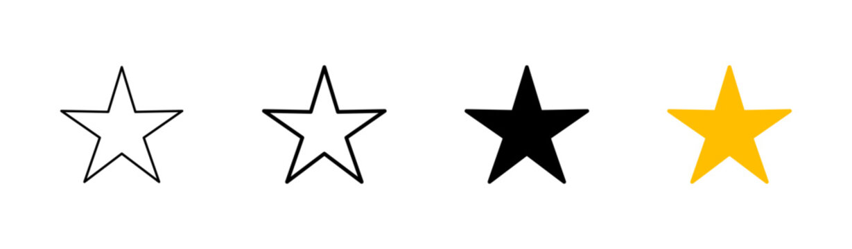 Star Icon set. rating icon vector. favourite star icon