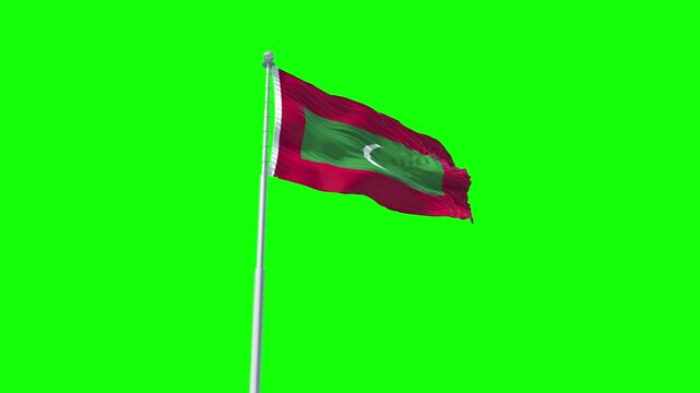 Green screen flag of Maldives 