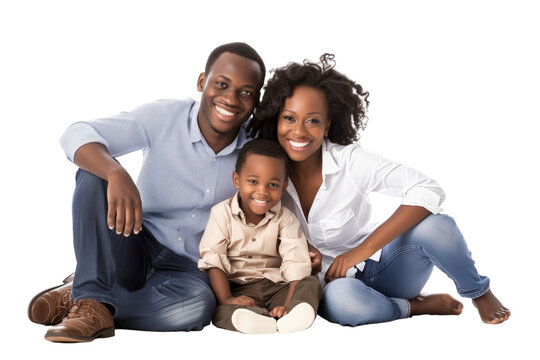 Family father mother son daughter kid studio photo white background