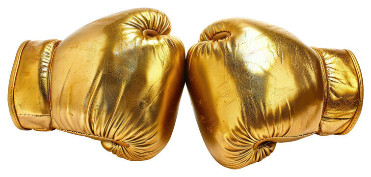 PNG Golden boxing gloves isolated background