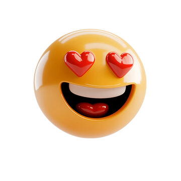 isolated 3d emoji lovely face on plain background happy emoticons reaction icons