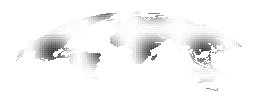 black dotted world map