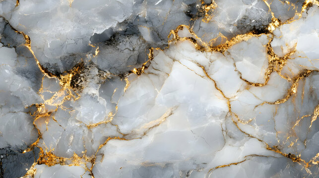 Abstract Gray and Gold Marble Texture Background