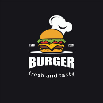 creative burger logo design vector template