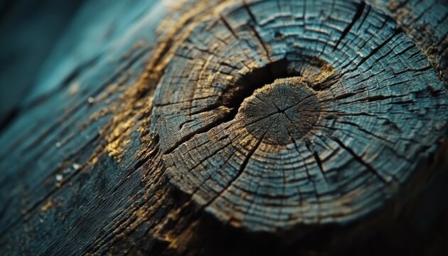 Close-up of a weathered tree trunk with visible rings.