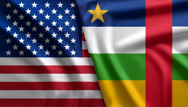 アメリカの国旗と中央アフリカの国旗(America flag & Central African Republic flag.)
