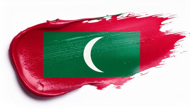 絵の具とモルディブの国旗(Paint of the Maldives flag.)
