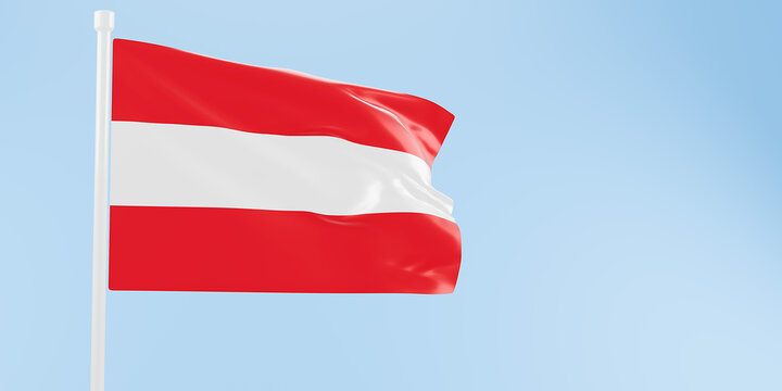 Austria flag of silk-3D illustration. 3d render.