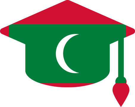 Maldives flag on Degree Cap Icon