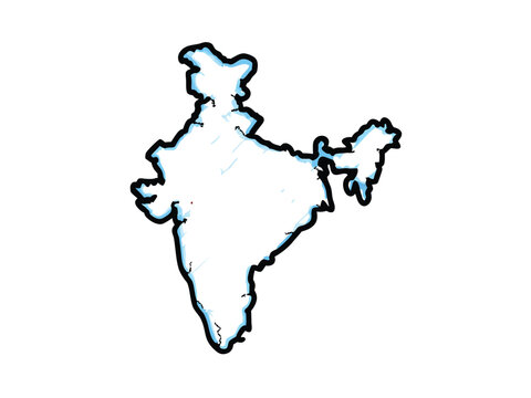 Create a modern vector map of the Indian subcontinent, highlighting major cities and geographic features with a minimalist color palette.