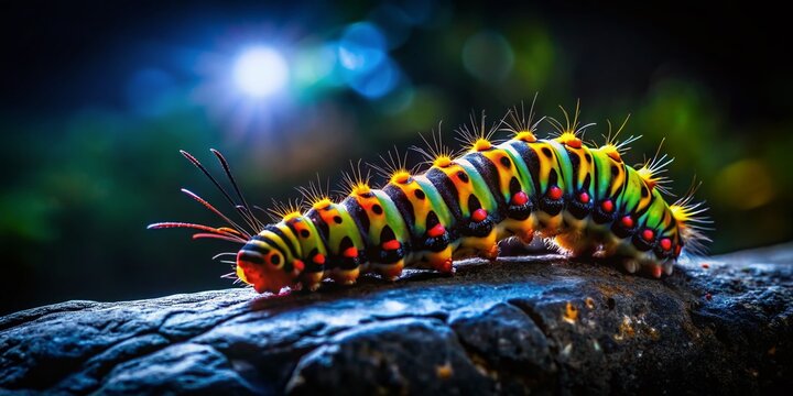 Silueta de Oruga en Roca, Fotografía Creativa